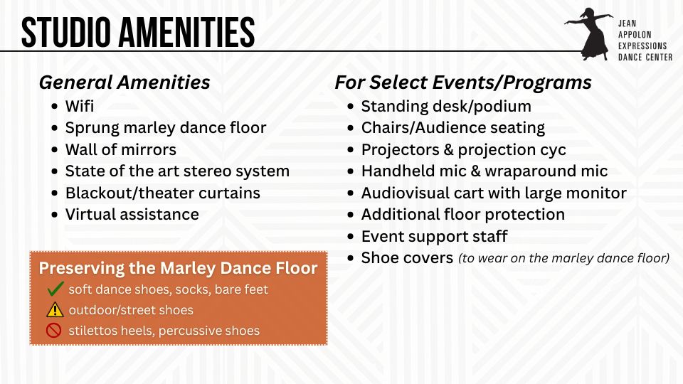 JAE Dance Center - Rent the Space